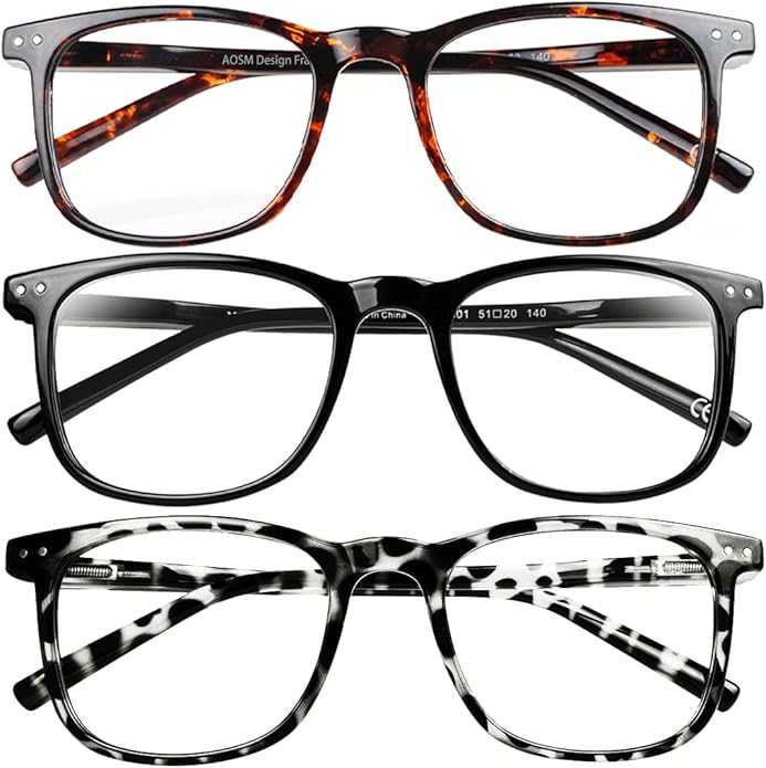 Blue Light Blocking Glasses, Blue Blocker Computer Glasses for Men Women, Anti Glare 400 UV & Eye Strain Fake Square Glasses