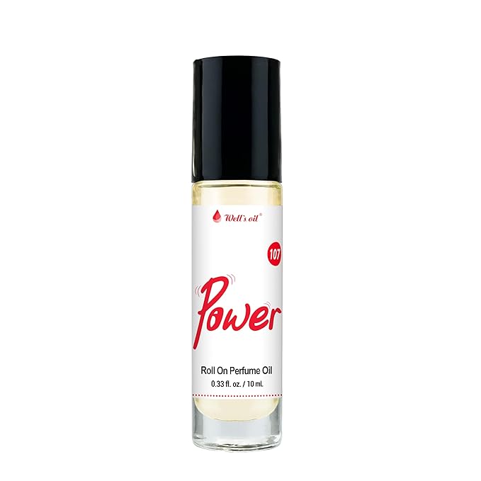 Well's Oil Roll-On Perfume Oil (Power) | Herbal Woody Notes | Long-Lasting | Paraben-Free | 0.33 Fl Oz / 10 ml