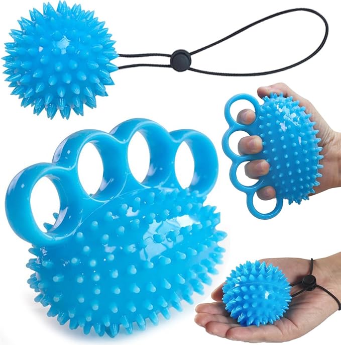 Hand Exerciser Ball, Finger Strengthener, Hand Grip Stress Balls for Adults, Hand Massager for Therapy Arthritis and Carpal Tunnel, Stress Relief, Set of 2