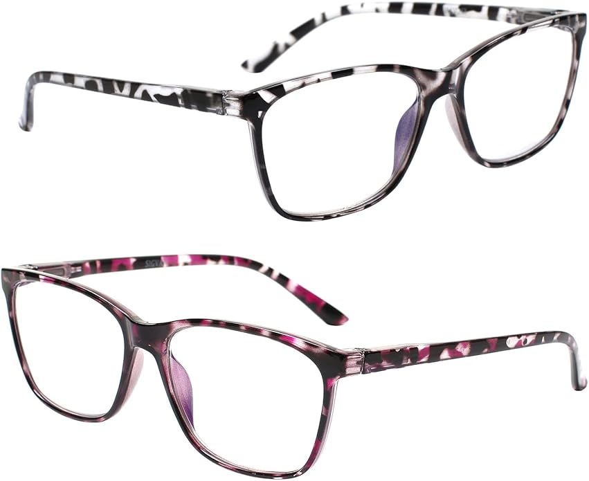 SIGVAN Ladies Reading Glasses Blue Light Blocking Spring Hinge Fashion Pattern Print Eyeglasses for Women