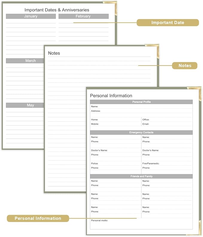 Undated Daily Monthly Planner for 2025 2026 - A4 To Do List with Hourly Schedule, Hardcover Spiral Bound Daily Planner to Increase Focus, Stylish School/Office Supplies, 8.5" x 11", Green