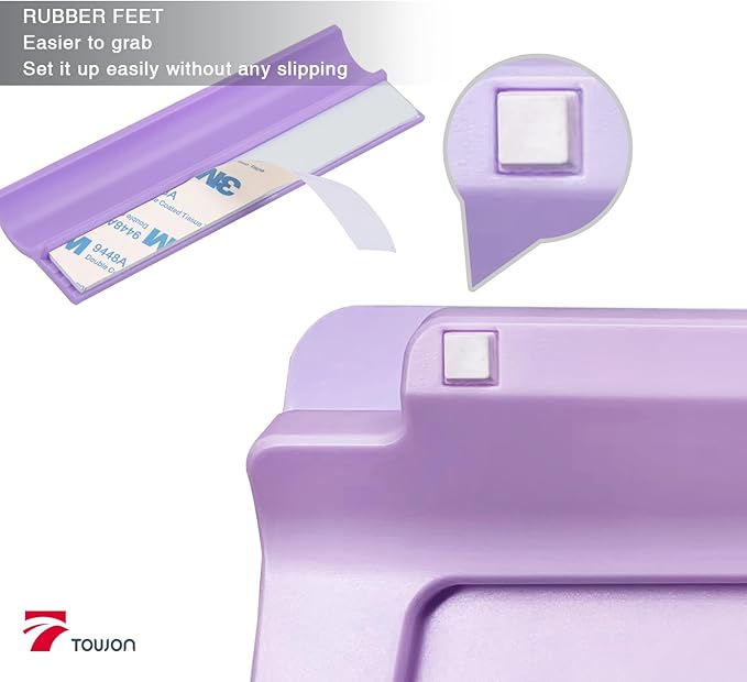 TOWON Small Glass Dry Erase Board, Desk White Board with Standing, Mini Whiteboard Easel Pad Set, Stenography Artifact for Office, Home and School Supplies, 8 x 6 Inches, Purple