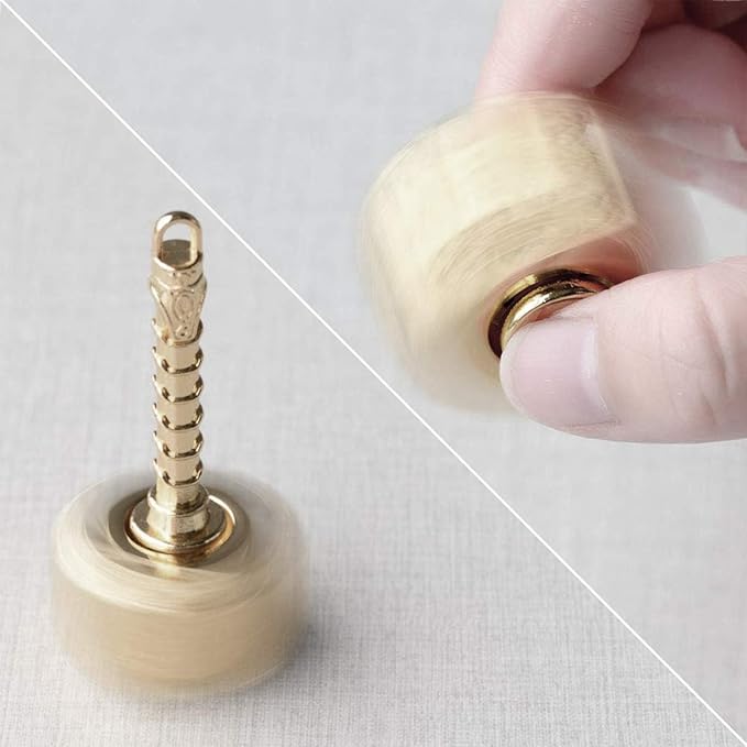 Fidget Chain Hammer Spinners Metal Cool Finger Hand Spinner Fidget Cube Block Anxiety Toy Focus Copper Fidget Toys Fingertip Gyro Stress Relief for Kids Adults(Bronze)