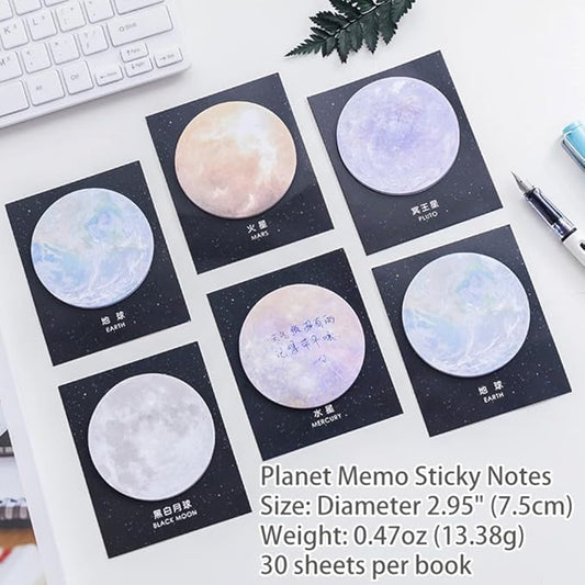 6 Pads Galaxy Celestial Reusable Funny to Do List Stick Note Set