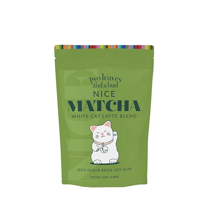 Two Leaves and a Bud Nice Matcha Latte Blend (8 Servings), Japanese Matcha Green Tea Powder, 1 Resealable Bag, 112g (3.95oz)