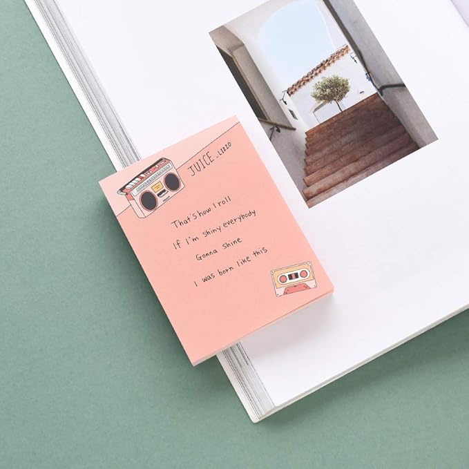 Monolike Memopad Memories design A SET - 4 Packs, 4 Different Designs, 100 Sheets Per Pad, Total 400 Sheets, Note pads, Writing pads, 3.15 x 4.17 Inches