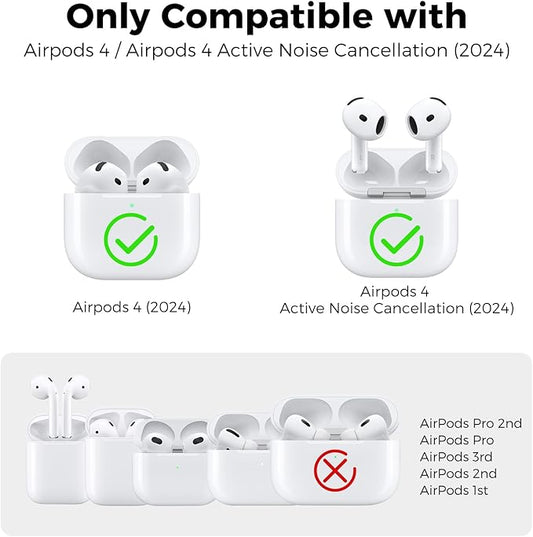 AhaStyle Ear Hooks for AirPods 4th Generation (2024) 【Added Storage Pouch】 3 Pairs S/M/L Anti-Slip Ear Covers Silicone Accessories Compatible with Apple AirPods 4th Gen (Large+Medium+Small, Black)
