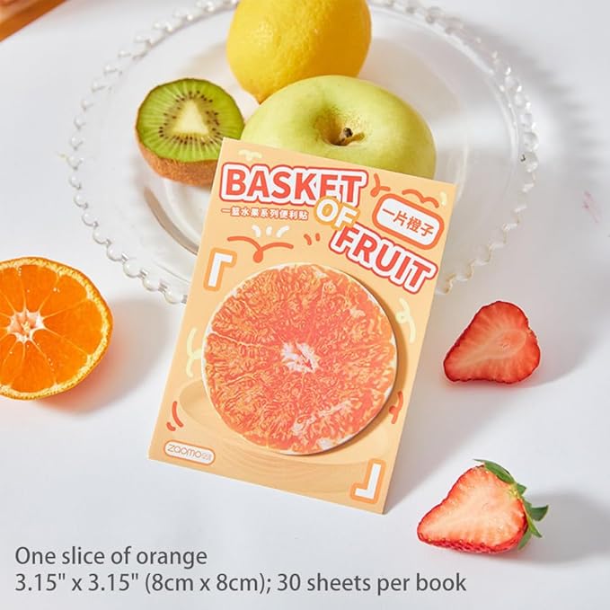 6 Pads Fruit Cute Reusable Funny to Do List Stick Note Strawberry Kiwi Orange Lychee Apple Pineapple Note