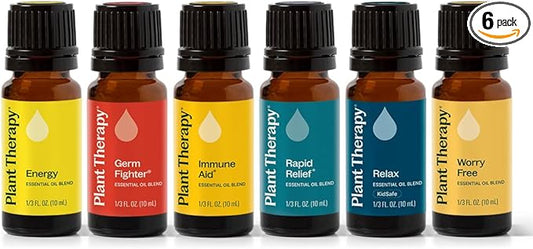 Plant Therapy Essential Oil Blends Set, Top 6 Most Popular, 100% Pure, Undiluted, Natural Aromatherapy, Therapeutic Grade, 10 mL