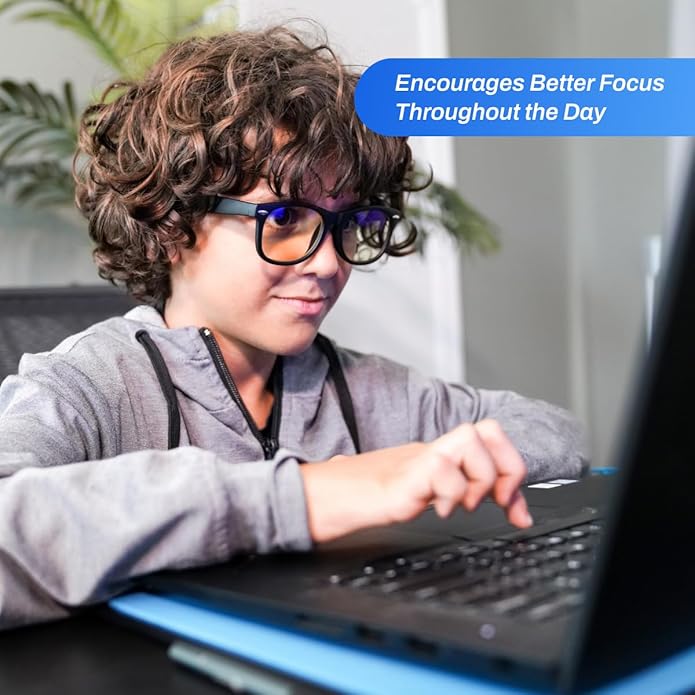 DefenderShield Kids Blue Light Blocking Glasses for Computer, Mobile, Video Games, Gaming