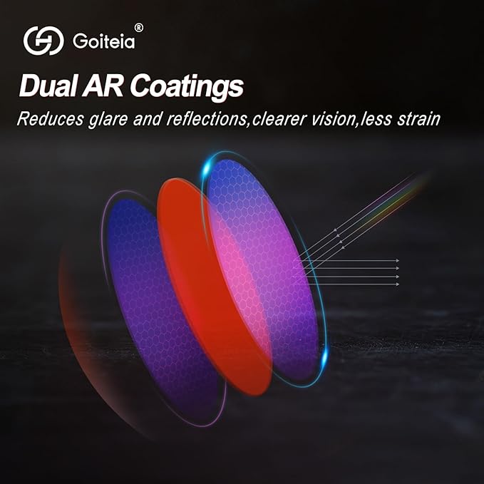 Goiteia Red Light Glasses for Sleep, Dual AR Coatings, Retro 70s Red Glasses Blue & Green Light Blocking for Better Sleep