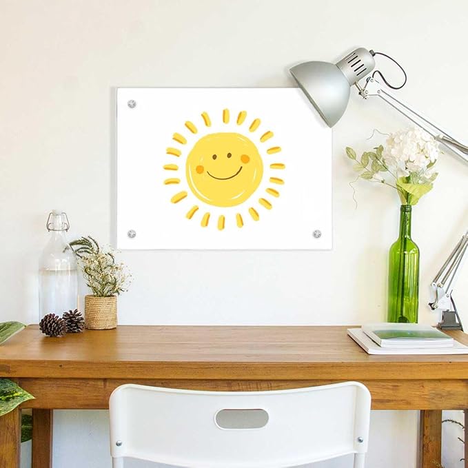 Glass Dry Erase White Board for Wall, Glass Whiteboard,11.8" x 15.7" Small Glassboard for Home Kitchen, Office, Frameless, Brilliance White(BB-WH-3040)