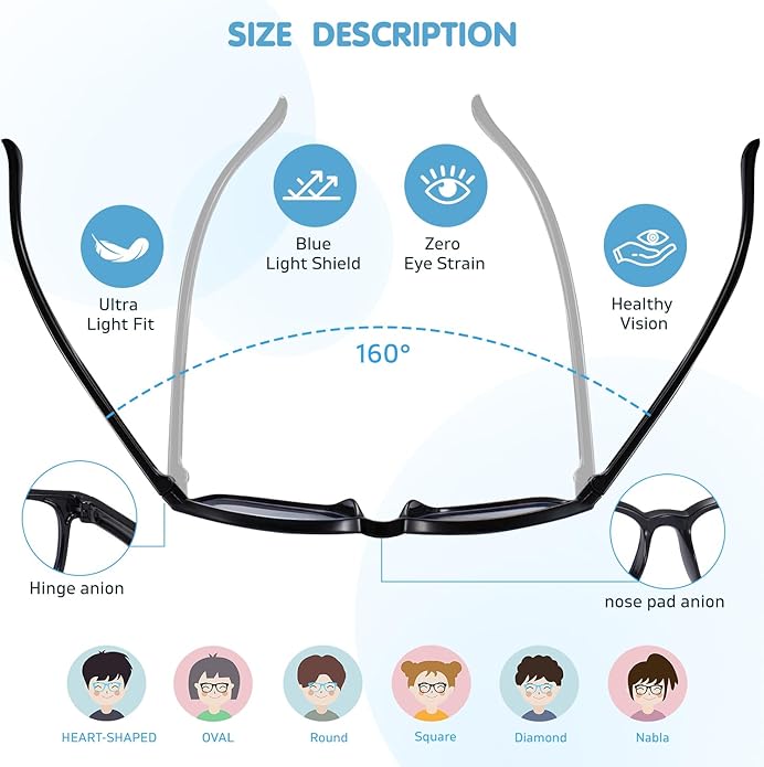 CHEERS DEVICES Blue Light Blocking Glasses for Kids Boys Girls Teens - Computer Glasses with Unbreakable Frame and Anti-Glare