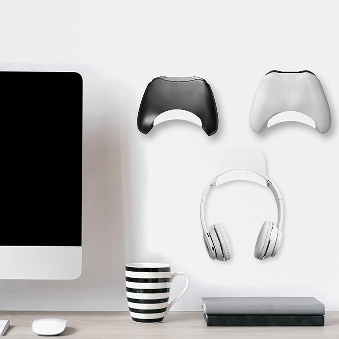 40 Pcs Cable Management Organizer Kit Include Retaining Wire Clips Wire Organizer Sleeve Cable Ties Headphone Hanger Holder for Computer (White)