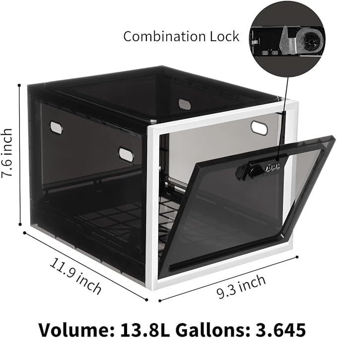 Medicine Lock Box for Safe Medication, Clear Lockable Storage Box for Phone Tablet Office School Home Safety