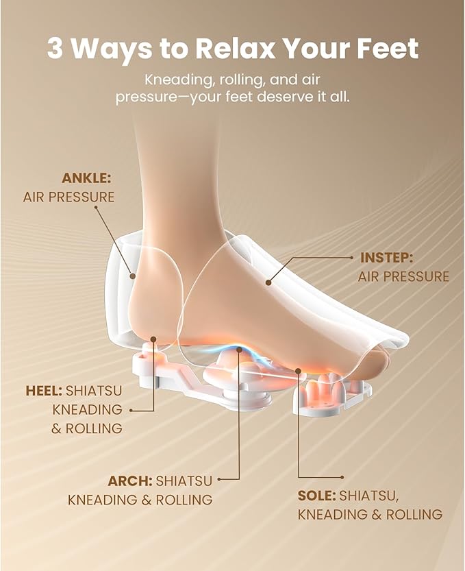 BOB AND BRAD Foot Massager with Heat and Remote,Shiatsu Deep Kneading Electric Feet Massager Machine for Plantar Fasciitis, Men Size 12