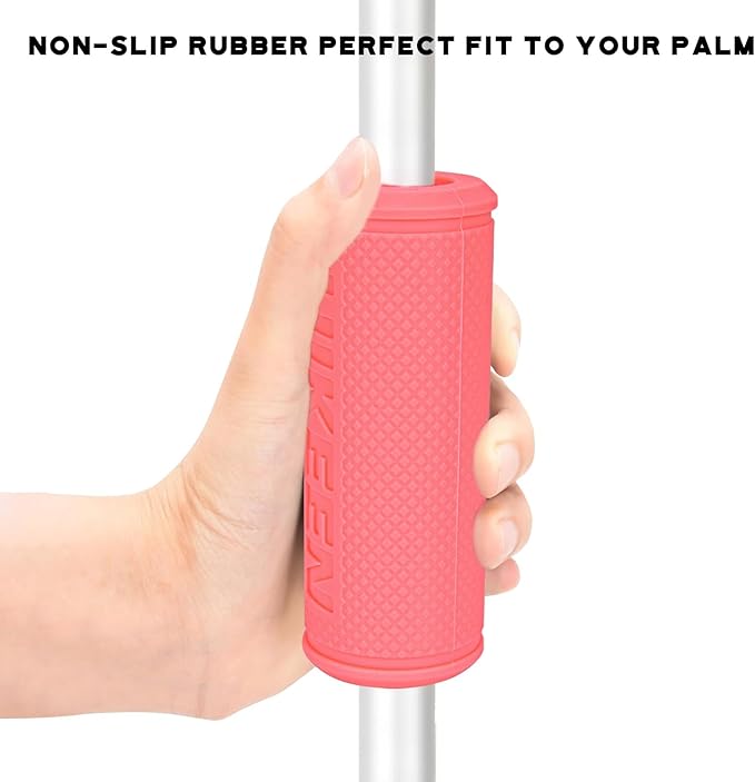 Hikeen Thick Bar Dumbbell Grips,Non Slip Hard Rubber Barbell Grips,Grips for Weight Lifting, Muscle Building-1.77", 2", 2.25" & 2.75" Outer Diameter