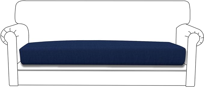 Easy-Going Stretch Cushion Cover Sofa Cushion Furniture Protector Sofa Seat Sofa slipcover Sofa Cover Soft Flexibility with Elastic Bottom(Sofa Cushion, Navy)