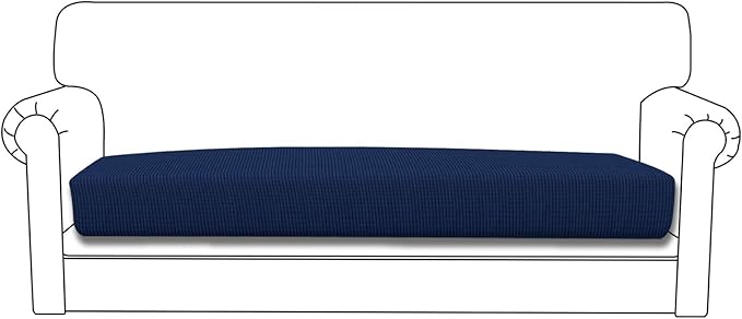 Easy-Going Stretch Cushion Cover Sofa Cushion Furniture Protector Sofa Seat Sofa slipcover Sofa Cover Soft Flexibility with Elastic Bottom(Oversized Sofa Cushion, Navy)