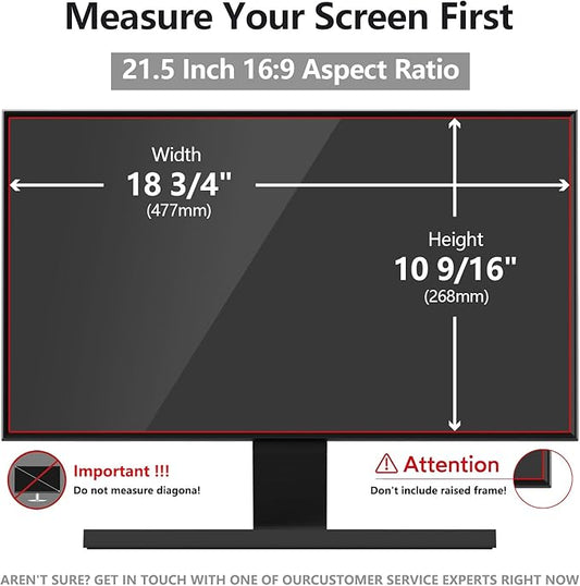 21.5 Inch Computer Privacy Screen Shield [2 Pack] for 16:9 Widescreen Desktop Monitor - Anti-Glare Blue Light Privacy Filter and Anti Spy Privacy Screen Protector Film