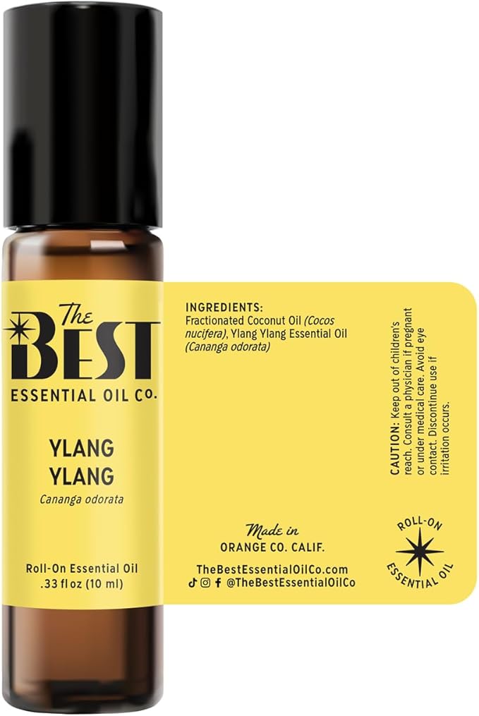The Best Ylang Ylang Essential Oil Roll-On- Premium Grade- Pre-Diluted in Coconut Oil- Ready to Use- 10 ml (.33 fl oz)