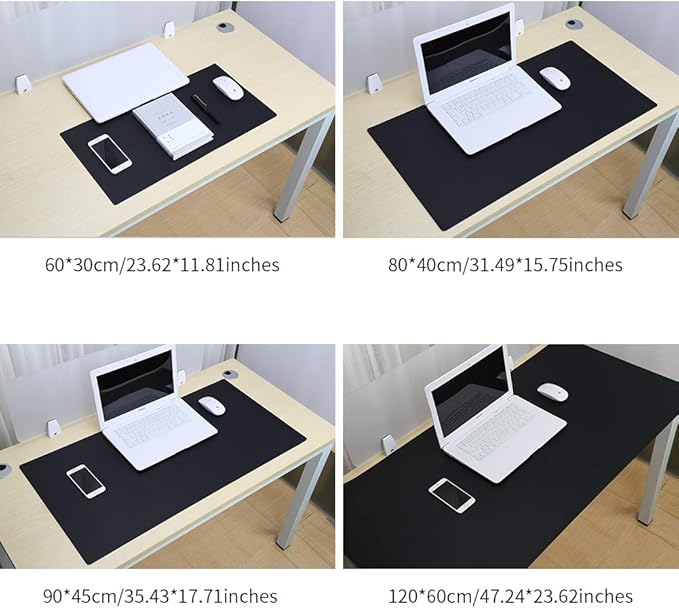 KINGFOM Desk Pad Office Desktop Protecter, PU Leather Desk Mat Blotters Organizer with Comfortable Writing Surface (35.4" x 16.9", Brown)