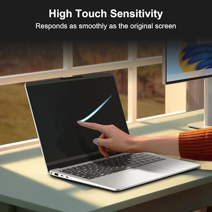 Magnetic Privacy Screen for 15 Inch Microsoft Surface Laptop 7, Removable Anti Glare Screen Protector, Blue Light Computer Filter, Anti Spy Easy Install