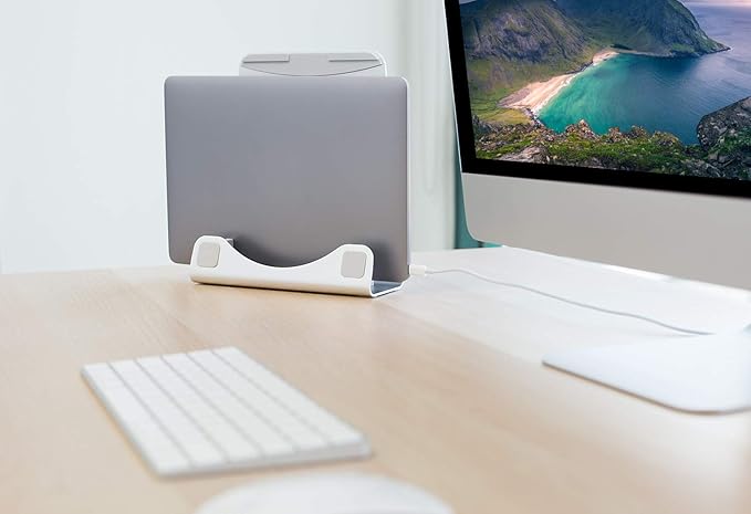 Mount-It! Vertical Laptop Stand - Aluminum 2 in 1 Riser for Desk | MacBook Air and Pro Holder