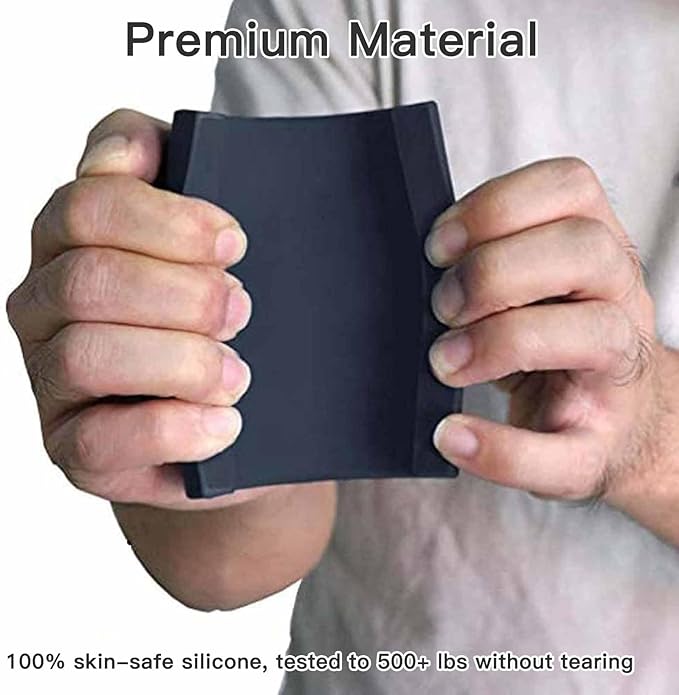 Thick Dumbbell & Barbell Grips for Weightlifting - High-Density Silicone Rubber, Non-Slip Gym Grips for Muscle Growth, Hand Stress Relief, Arm Blaster Adapter (1 Pair)