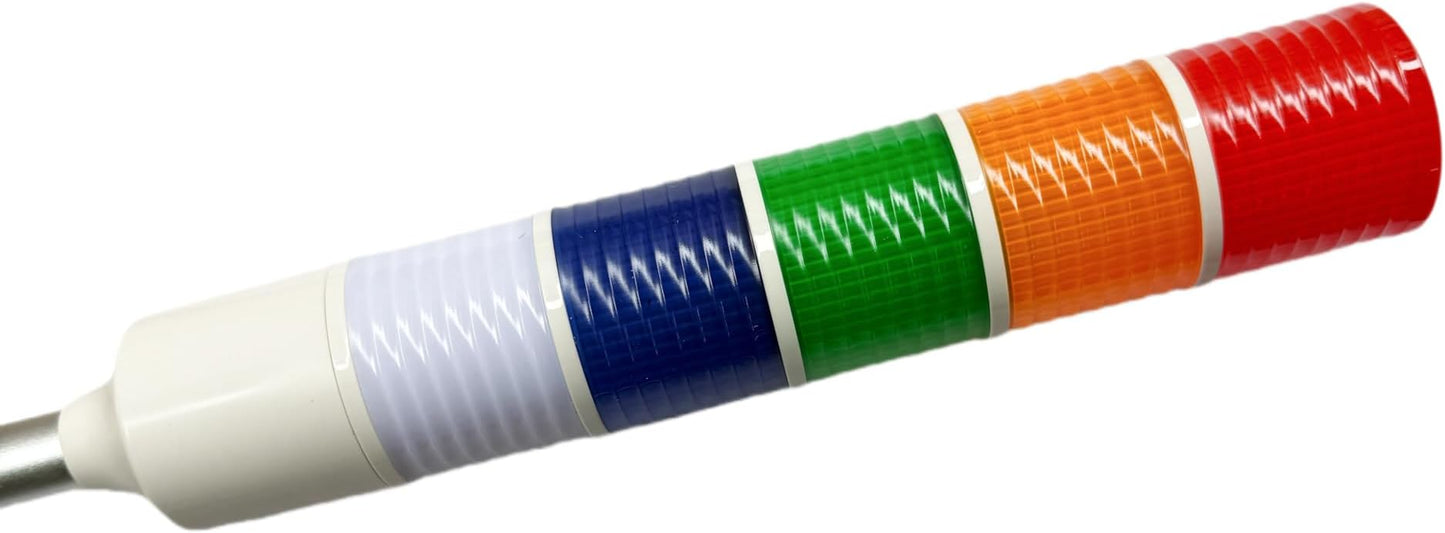 LED Warning Lights XUNDE Multi-Layer Industrial Signal Light 5 Colors Alarm Lights Machine Equipment Indicator Lamp 24V DC (5-Layer)