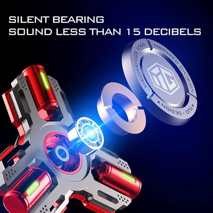 Fidget Spinners, Fidget Spinner Gifts for Adults and Teens, Stress Anxiety ADHD Relief Figets Toy, Metal Finger Hand Spinner Toys with Luminous Light, Spinner Absorb Solar Light Then Release in Dark