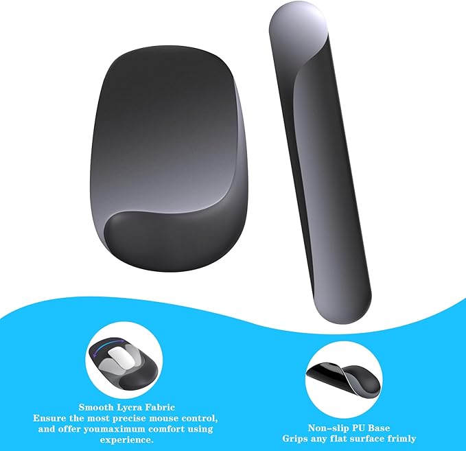 Wrist Rest for Keyboard and Mouse, Ergonomic Gel Computer Keyboard Wrist Rest with Memory Foam, Keyboard Wrist Support Pad for Long Hours of Work, Gaming, Studying-Relieve Wrist Pain