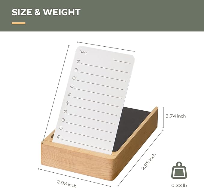 muso wood Daily To Do List Planner with Maple Stand - 100 To Do List Cards - Undated Daily Planner Notepad for Desk Accessories and Supplies, Enhanced Productivity, Work Office Accessories