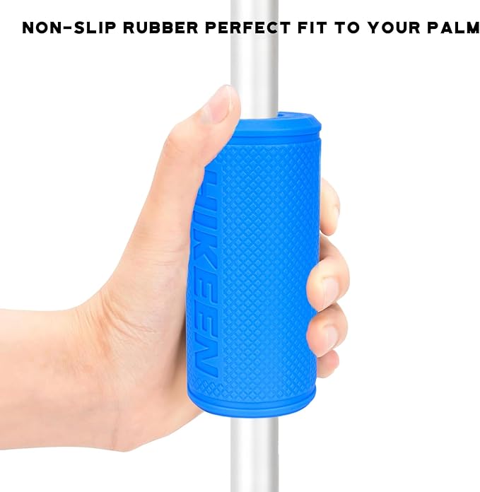 Hikeen Thick Bar Dumbbell Grips,Non Slip Hard Rubber Barbell Grips,Grips for Weight Lifting, Muscle Building-1.77", 2", 2.25" & 2.75" Outer Diameter