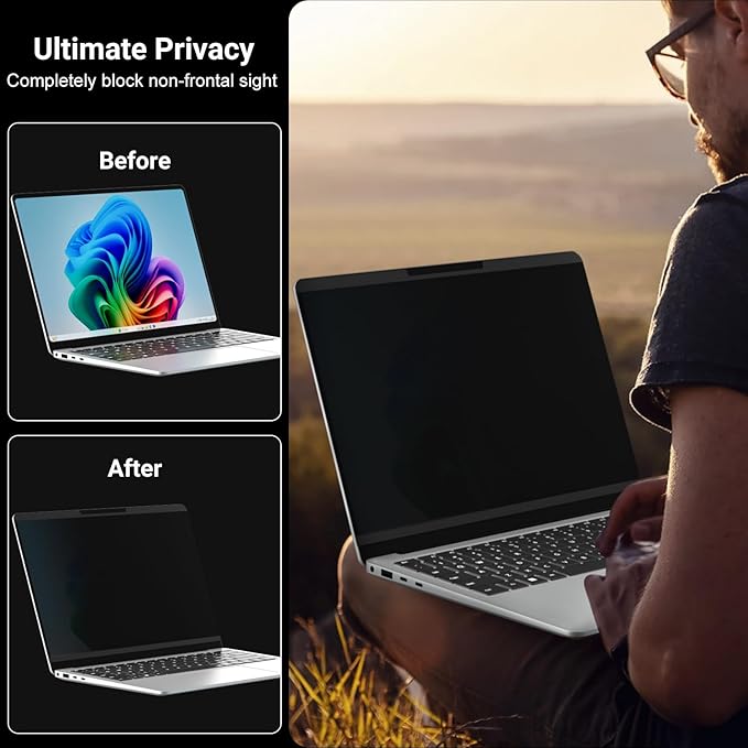 13.8 Inch Magnetic Privacy Screen for Microsoft Surface Laptop 7, Removable Anti Glare Screen Protector, Blue Light Computer Filter, Anti Spy Easy Install