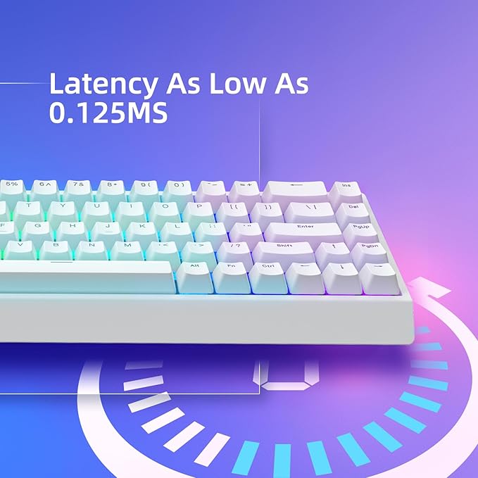IROK Mer68 SE Wired 68 Keys, Magnetic Switch Mechanical Keyboard, 8KHZ Polling Rate/Latency As 0.125MS/64KHZ All Keys Scan Rate/ARGB, Hot Swappable Gaming Keyboard(White)