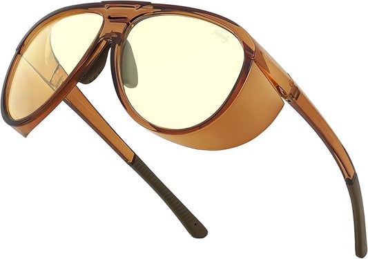 FEISEDY Yellow Lens Gaming Glasses Blue Light Glasses for Woman Men Computer Gamer Eyeglasses Anti Eyestrain Glare G0095