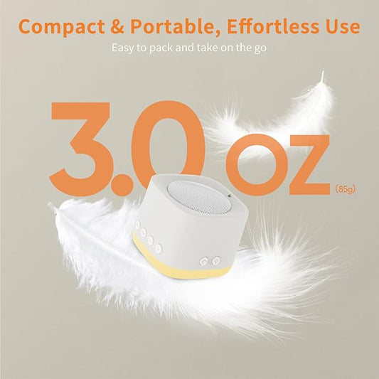 Portable White Noise Machine,Mini Sound Machine for Travel with Breathing Night Light,16 Soothing Sounds,Timer,Rechargeable Brown Noise Machines for Sleeping Adults Gift,Office Privacy,Home (Puttyi)