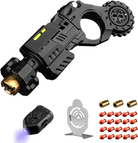 SKEDC Fidget Toys Adults, Alloy Fidget Slider Fidget Clicker Fidget Spinner, EDC Laucher Toy ADHD Tools Executive Desk Toy for Keep Focus & Relief Stress, Cool Gadgets for Men (2nd Gen Black)