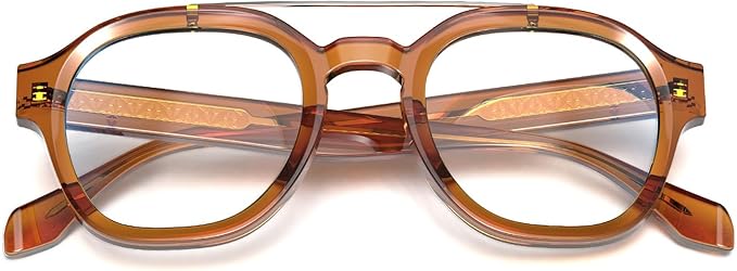 VISOONE Retro Round Anti Eyestrain Metal Medium Eyewear Blue Light Blocking Glasses for Computer Gaming Women Man SANFORD