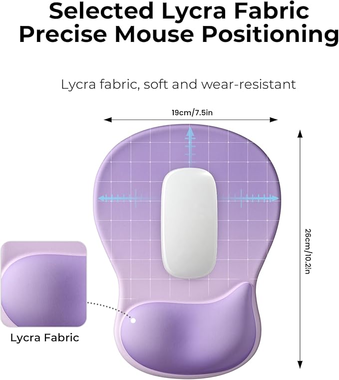 EooCoo Ergonomic Mouse Pad with Gel Wrist Rest Support Middle Concave Design, Relieve Wrist Pain Mousepad, Non-Slip Base for Laptop, Office Desk Accessories, Carpal Tunnel Syndrome