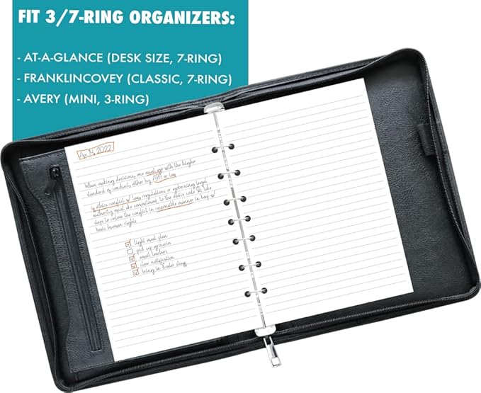 7-Hole Lined Filler Paper Pack of 500 Sheets for Mini Binders, College Ruled, 5-1/2" x 8-1/2", White