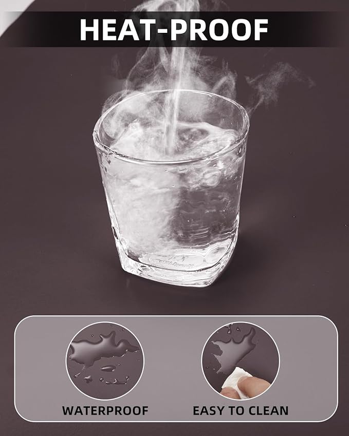 Leather Desk Pad Protector,48"x 17"Desk Mat Large, Mouse Pad, Non-Slip PU Leather Desk Blotter,Waterproof Desk Pad for Office/Home(Coffee)