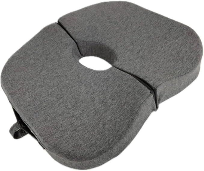 Premium Foldable Travel Tailbone Seat Cushion - for Relief of Lower Back, Sciatic, Butt and Tailbone Pain - for Home & Office Use, Perfect for Travel or Driving