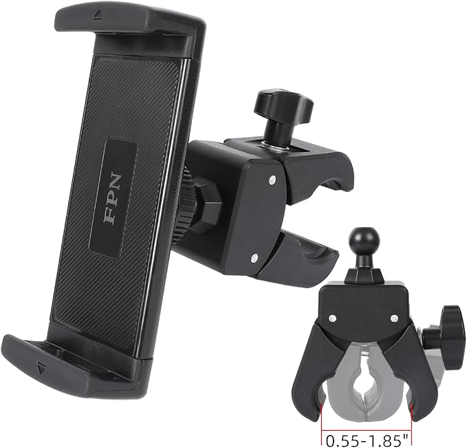 Tablet Holder Clamp Mount, iPad Holder for Treadmill, Spin Bike, Stroller, Indoor Cycling, Stationary Bicycle, Compatible with iPad Pro 12.9 Mini, Galaxy Tabs, Kindle, iPhone(4.7-13”)