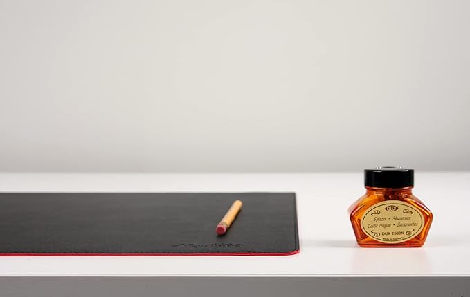 Dual-Sided Leather Desk Pad,Blotter for Laptop Computer,Mouse Pad,Writing,Drawing,Arts and Craft Mat (17"x35", Black/Red)