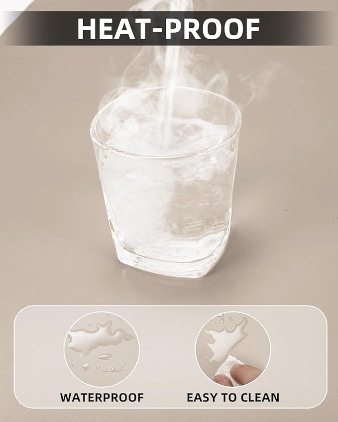 Small Desk Mat,Leather Desk Pad Protector,Desk Mouse pad,Office Desk mat,Laptop Mat for Desk, Non-Slip PU Leather Desk Blotter,Waterproof Desk Writing Pad for Office/Home(23.6"x13.8",Apricot)