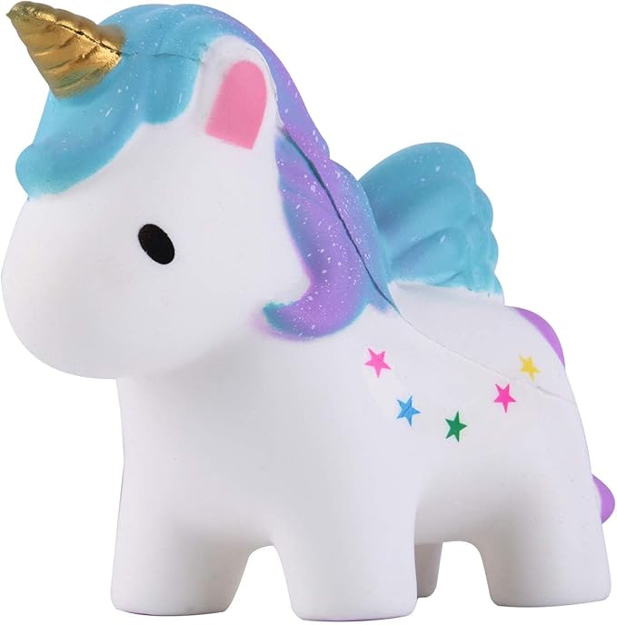 Anboor 5.3" Squishies Unicorn Colored Star Slow Rising Kawaii Scented Squishies Animal Decompression Squeeze Stress Relief Hop Props, Decorative Props Large Collection Toy for Kids 1 Pcs Color Random