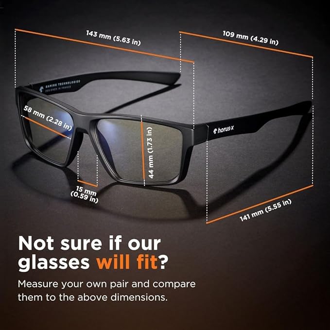 Horus X - Gaming Glasses | Blue Light Blocking Computer Screen Glasses | Anti Fatigue & Eyestrain for Men and Women