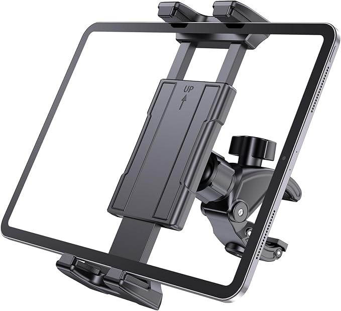 OHLPRO Treadmill Tablet Holder for iPad Mic Stand Mount, Bicycle Handlebar Clamp for Microphone Peloton Exercise Spin Bike Stroller for 5-13” iPad Pro 12.9 Air Mini, Galaxy Tab, iPhone, Fire HD 10